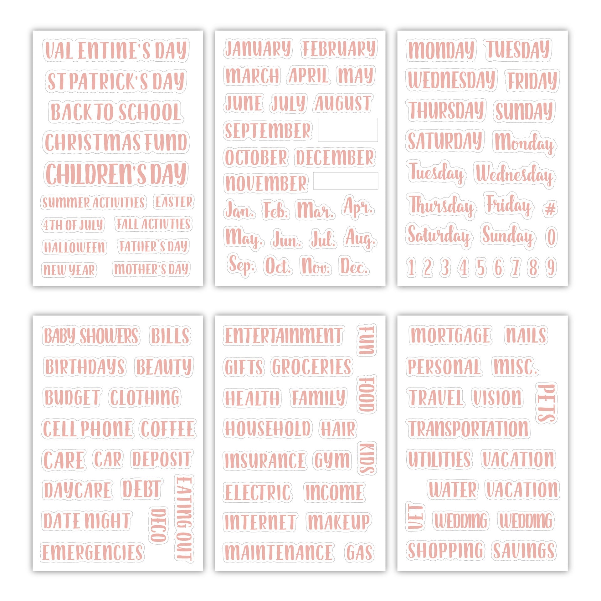 Budget Planner Sticker Set CJ Drophshipping