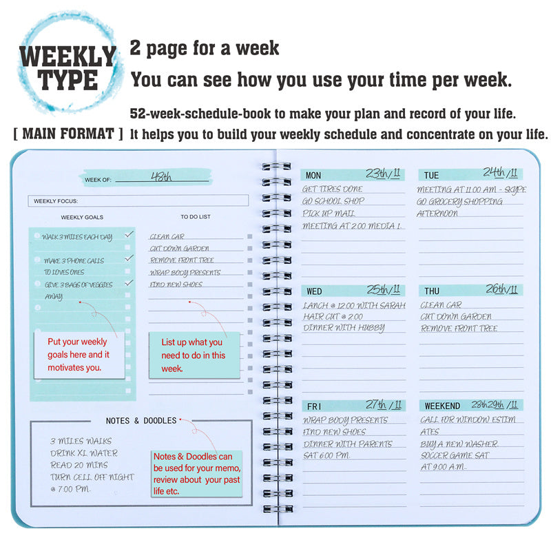 Non-Dated Agenda Notebook: Your Ultimate Planning Companion ShopAnthonyDoty
