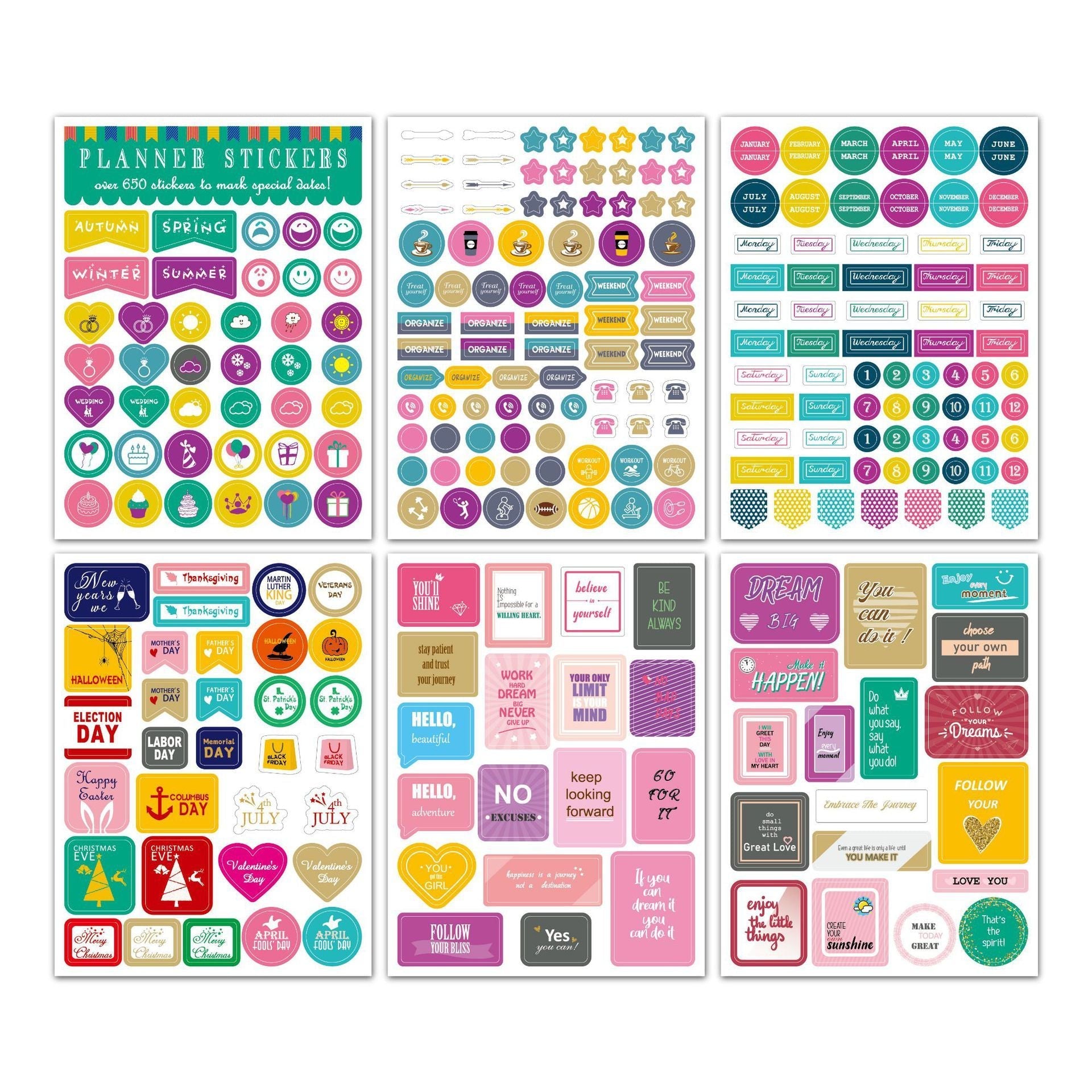 Seasonal Planner Stickers Set CJ Drophshipping
