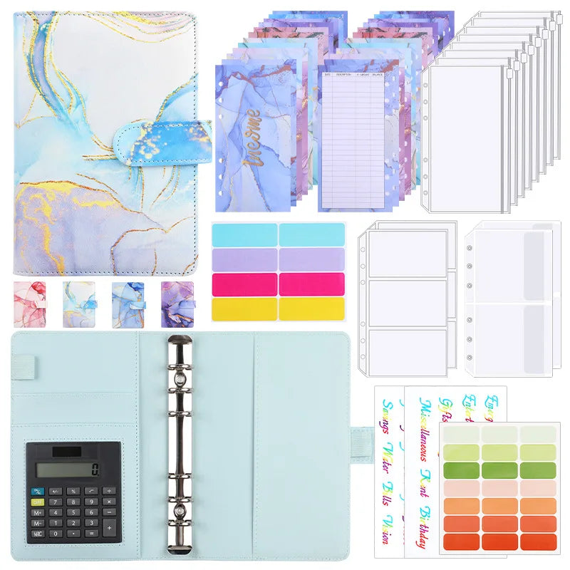 A6 Marble Budget Binder with Calculator – Cash Envelope System for Money Management & Savings ShopAnthonyDoty