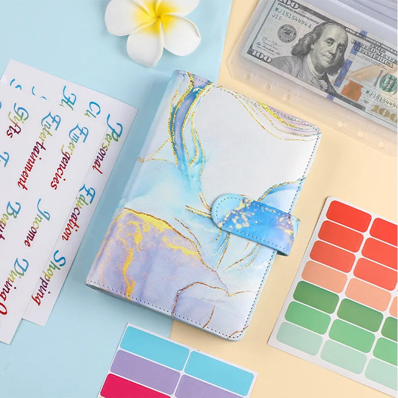 A6 Marble Budget Binder with Calculator – Cash Envelope System for Money Management & Savings ShopAnthonyDoty