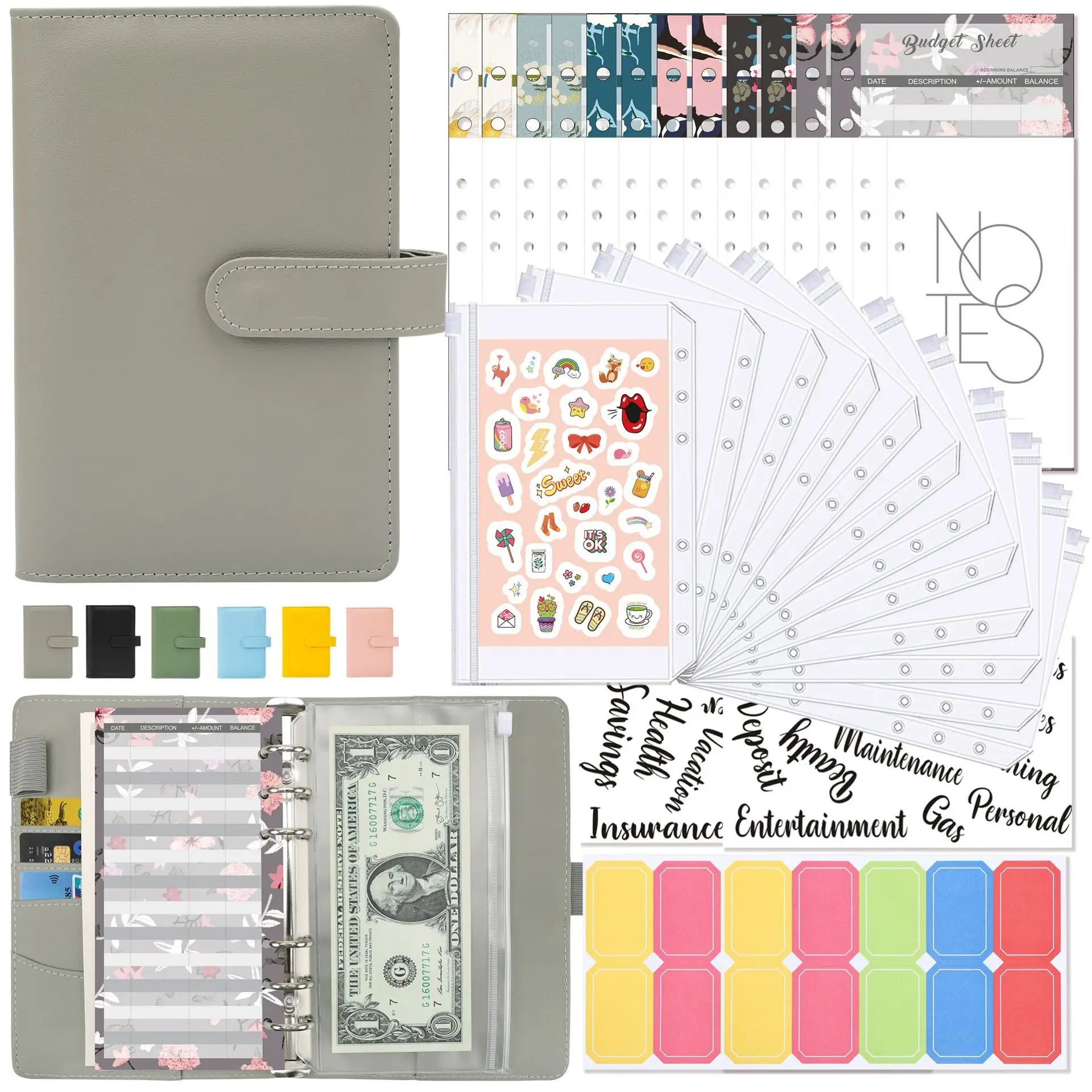 A6 Binder Budget Planner – 6-Ring Money Organizer with Zipper Pockets & Plastic Envelopes ShopAnthonyDoty