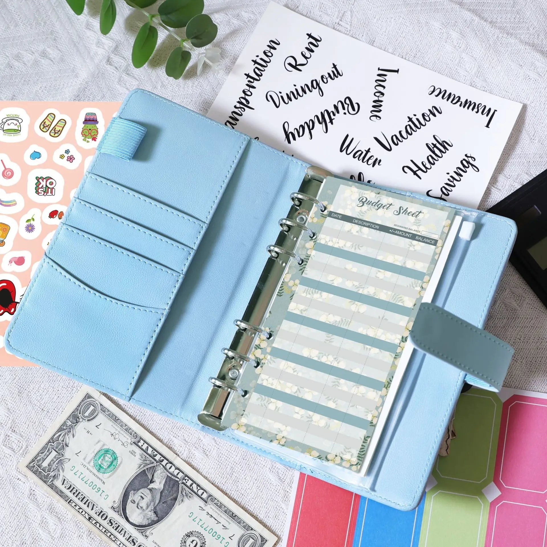 A6 Binder Budget Planner – 6-Ring Money Organizer with Zipper Pockets & Plastic Envelopes ShopAnthonyDoty