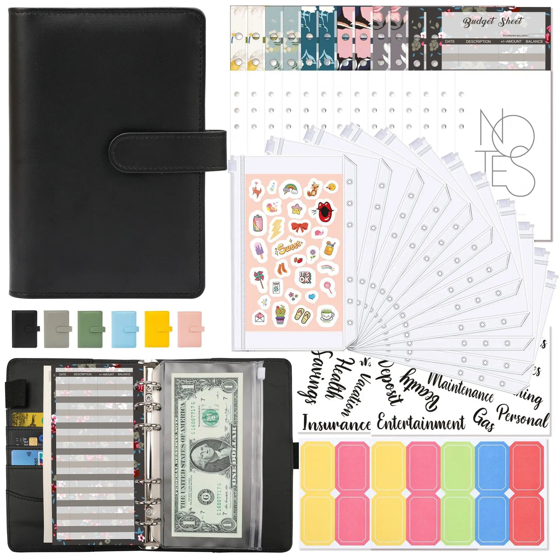 A6 Binder Budget Planner – 6-Ring Money Organizer with Zipper Pockets & Plastic Envelopes ShopAnthonyDoty