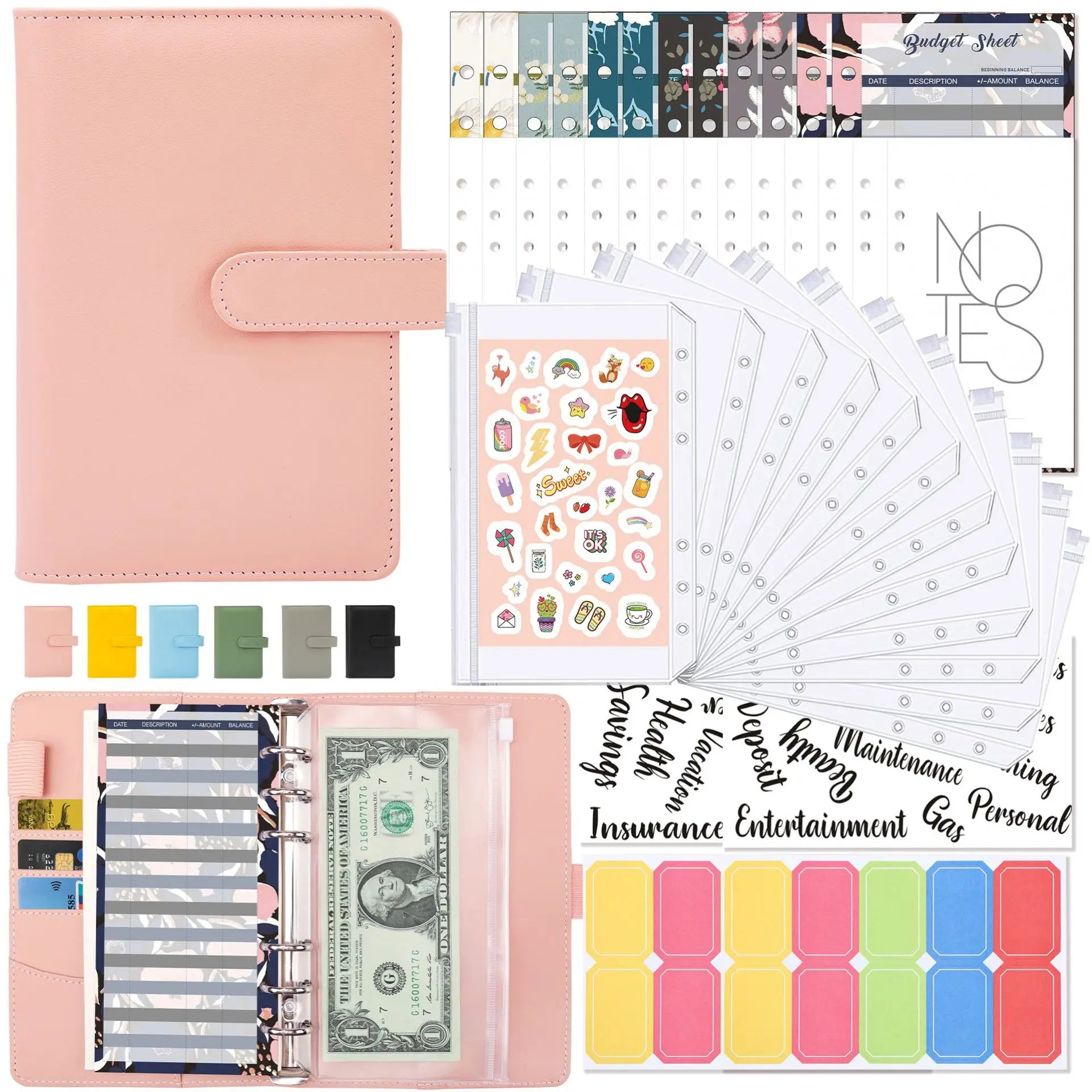 A6 Binder Budget Planner – 6-Ring Money Organizer with Zipper Pockets & Plastic Envelopes ShopAnthonyDoty
