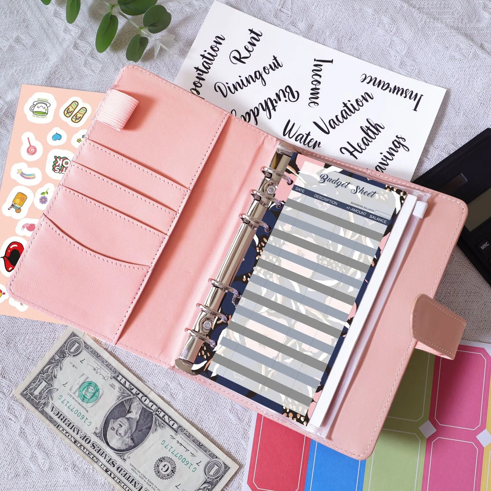 A6 Binder Budget Planner – 6-Ring Money Organizer with Zipper Pockets & Plastic Envelopes ShopAnthonyDoty