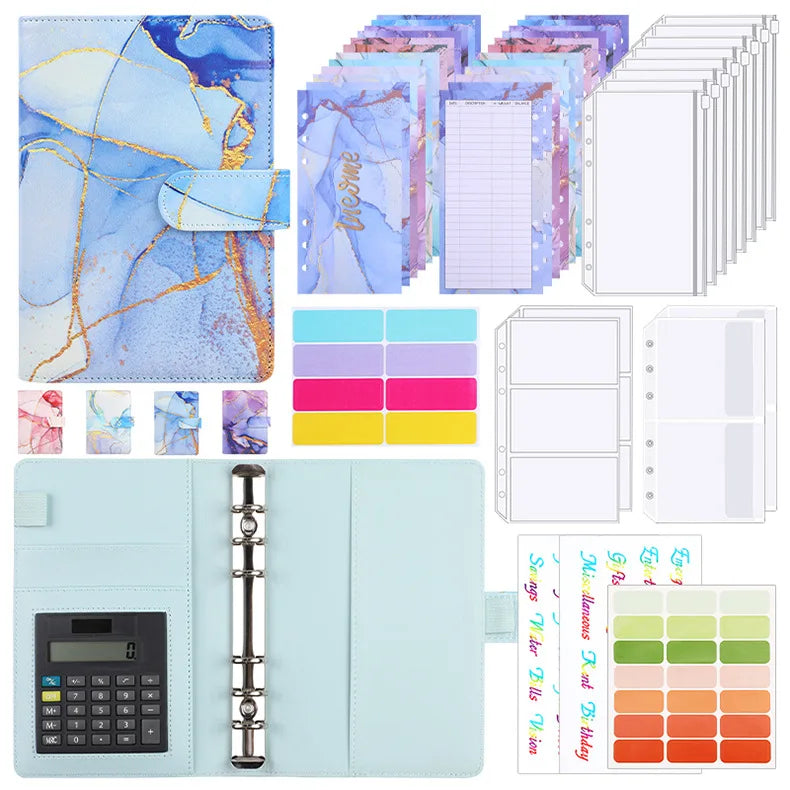 A6 Marble Budget Binder with Calculator – Cash Envelope System for Money Management & Savings ShopAnthonyDoty