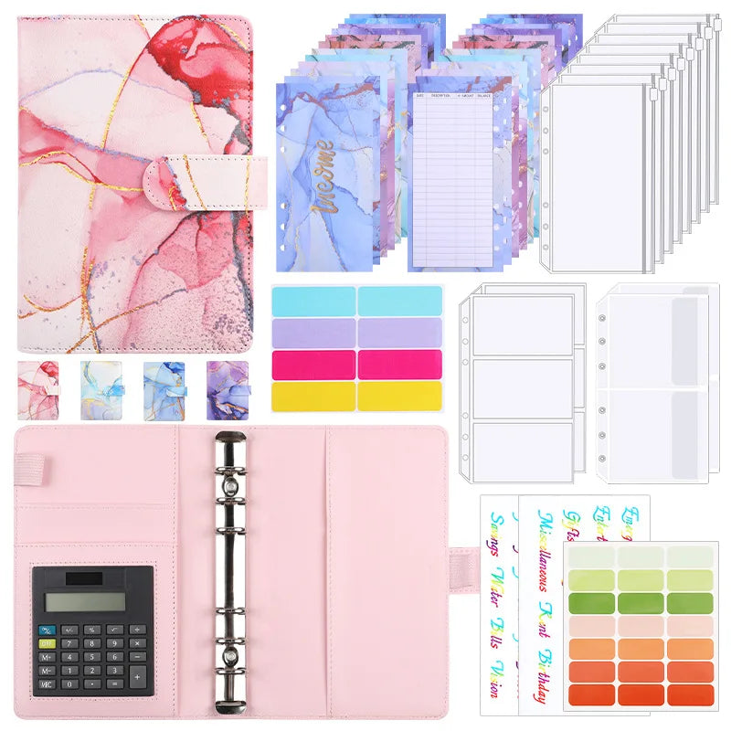 A6 Marble Budget Binder with Calculator – Cash Envelope System for Money Management & Savings ShopAnthonyDoty