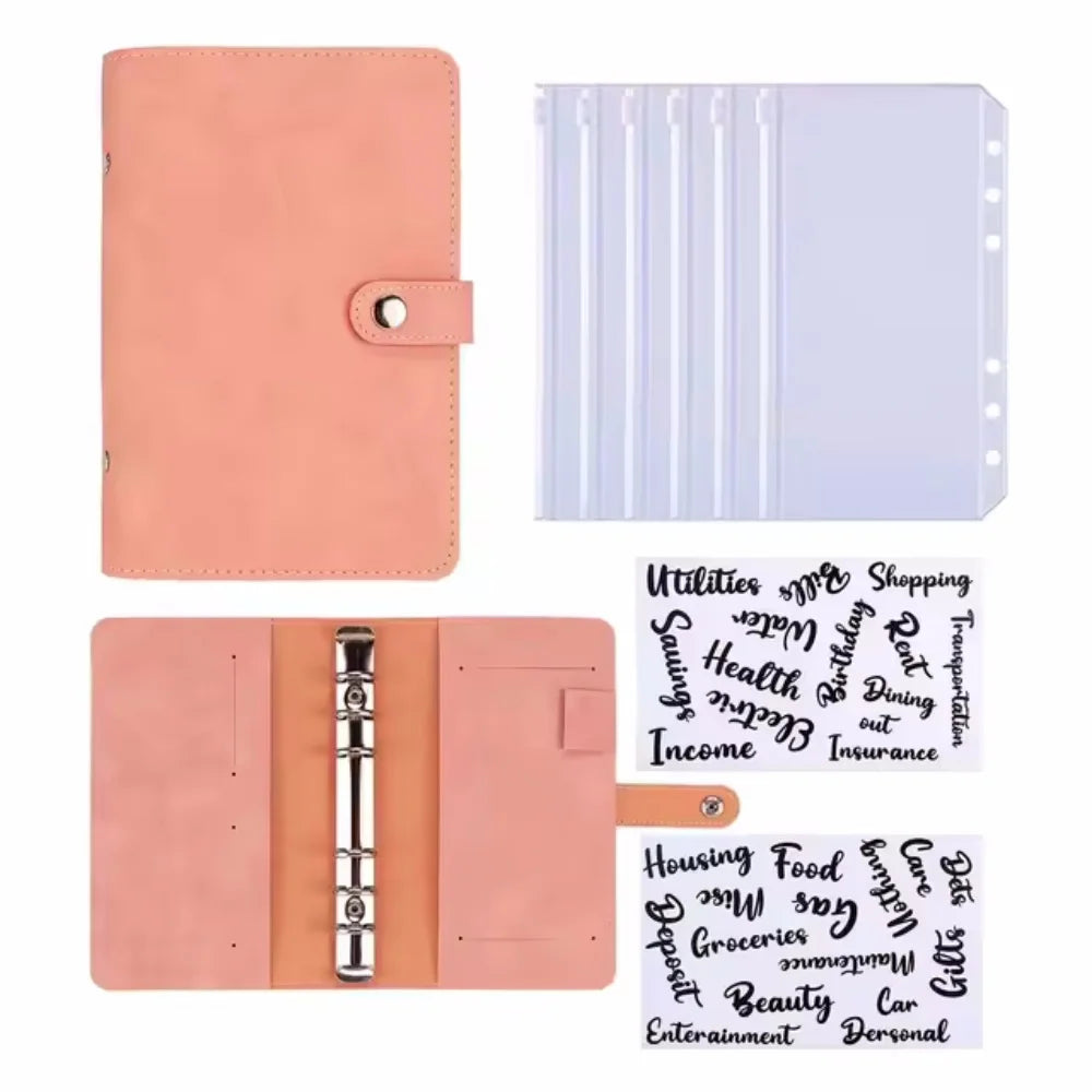 A6 Budget Binder – PU Leather Cash Envelope Planner with Card Pockets & Pen Loop ShopAnthonyDoty
