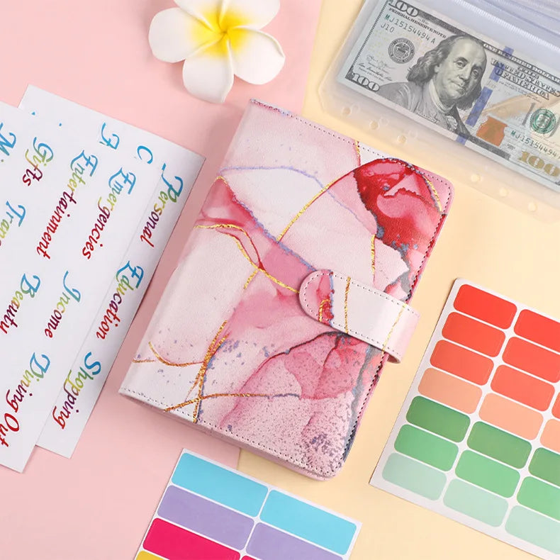 A6 Marble Budget Binder with Calculator – Cash Envelope System for Money Management & Savings ShopAnthonyDoty
