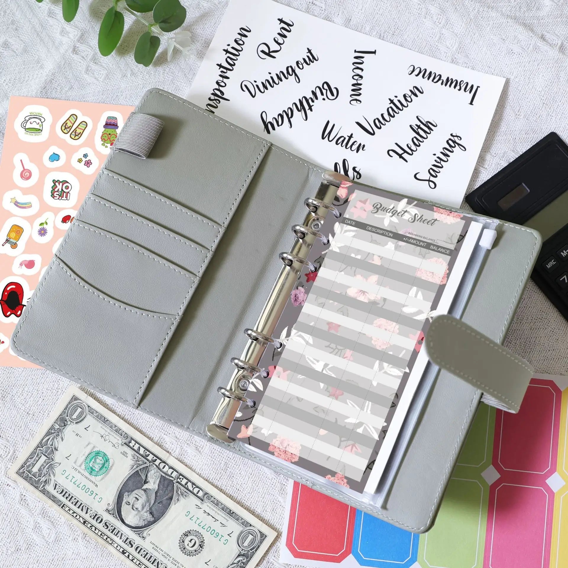 A6 Binder Budget Planner – 6-Ring Money Organizer with Zipper Pockets & Plastic Envelopes ShopAnthonyDoty