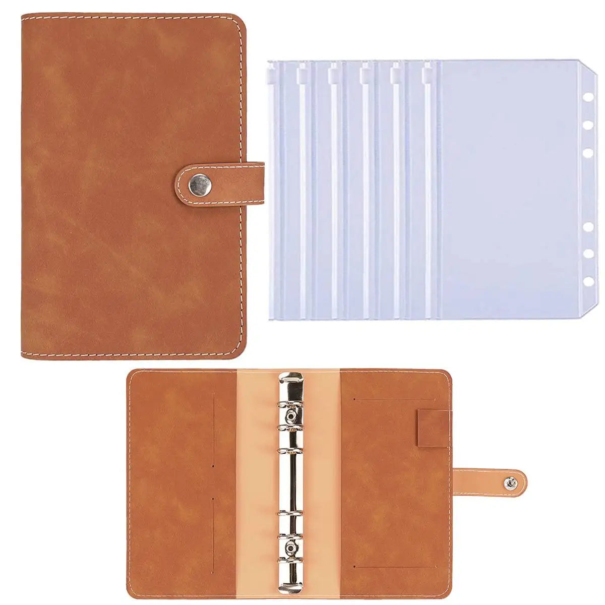A6 Budget Binder – PU Leather Cash Envelope Planner with Card Pockets & Pen Loop ShopAnthonyDoty