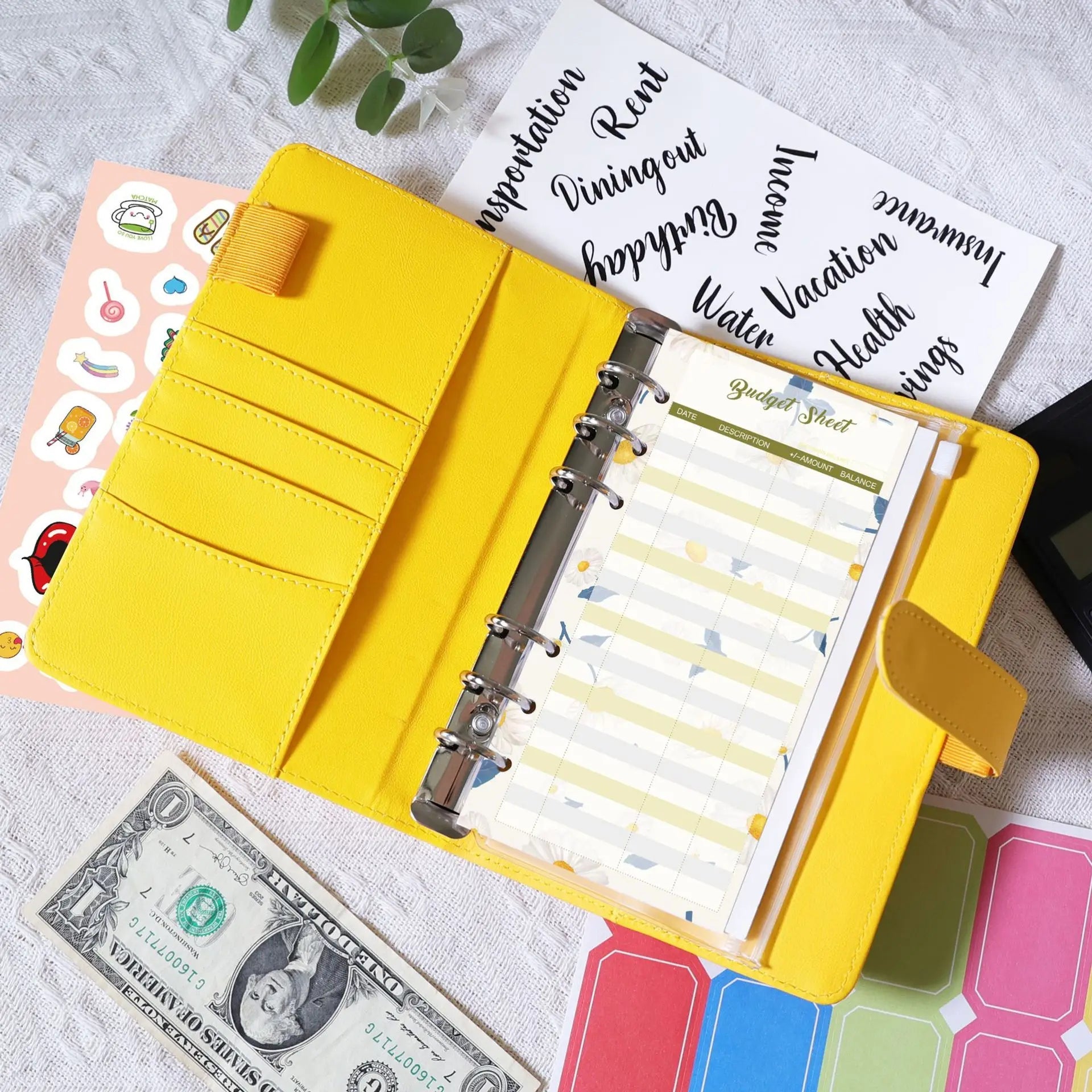 A6 Binder Budget Planner – 6-Ring Money Organizer with Zipper Pockets & Plastic Envelopes ShopAnthonyDoty