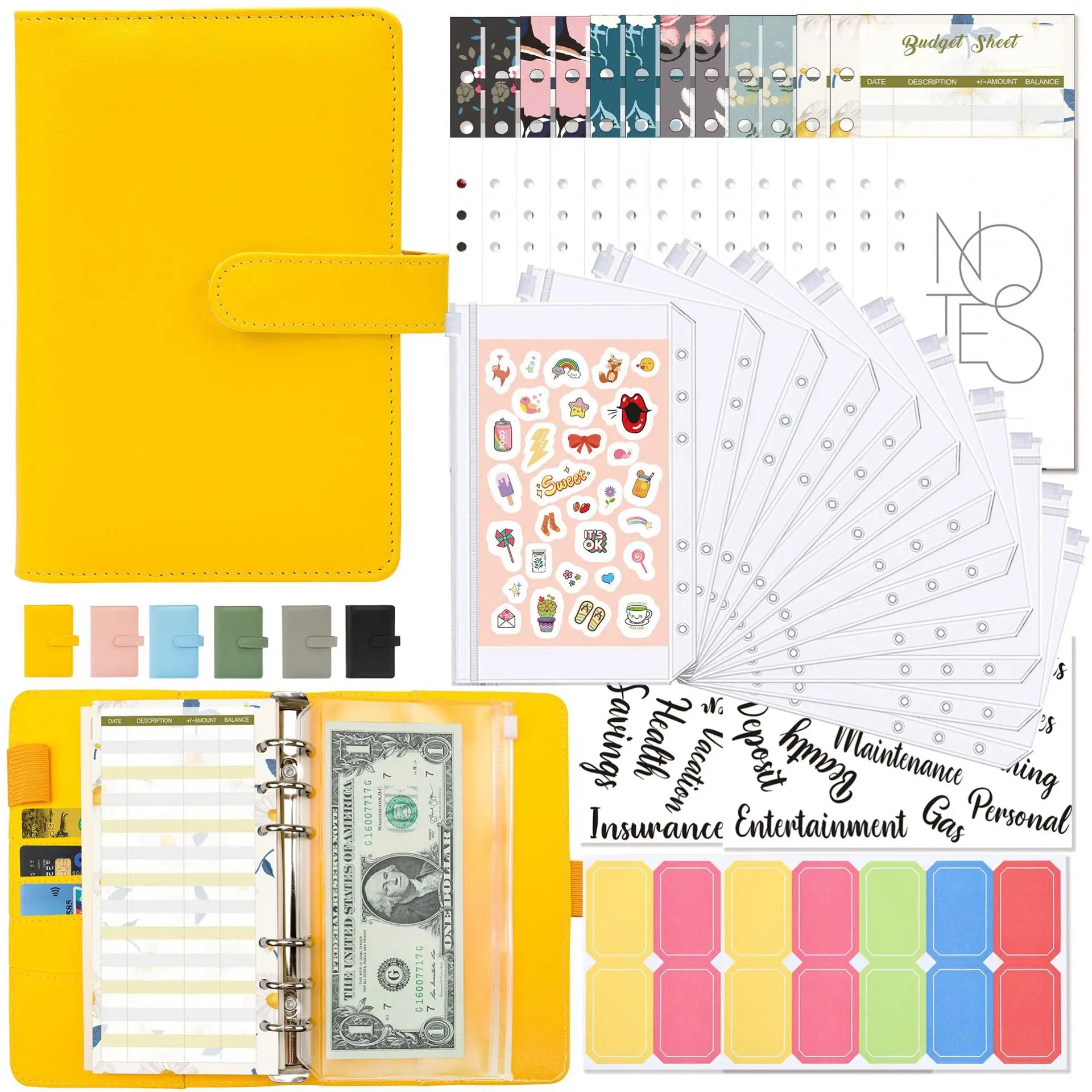 A6 Binder Budget Planner – 6-Ring Money Organizer with Zipper Pockets & Plastic Envelopes ShopAnthonyDoty