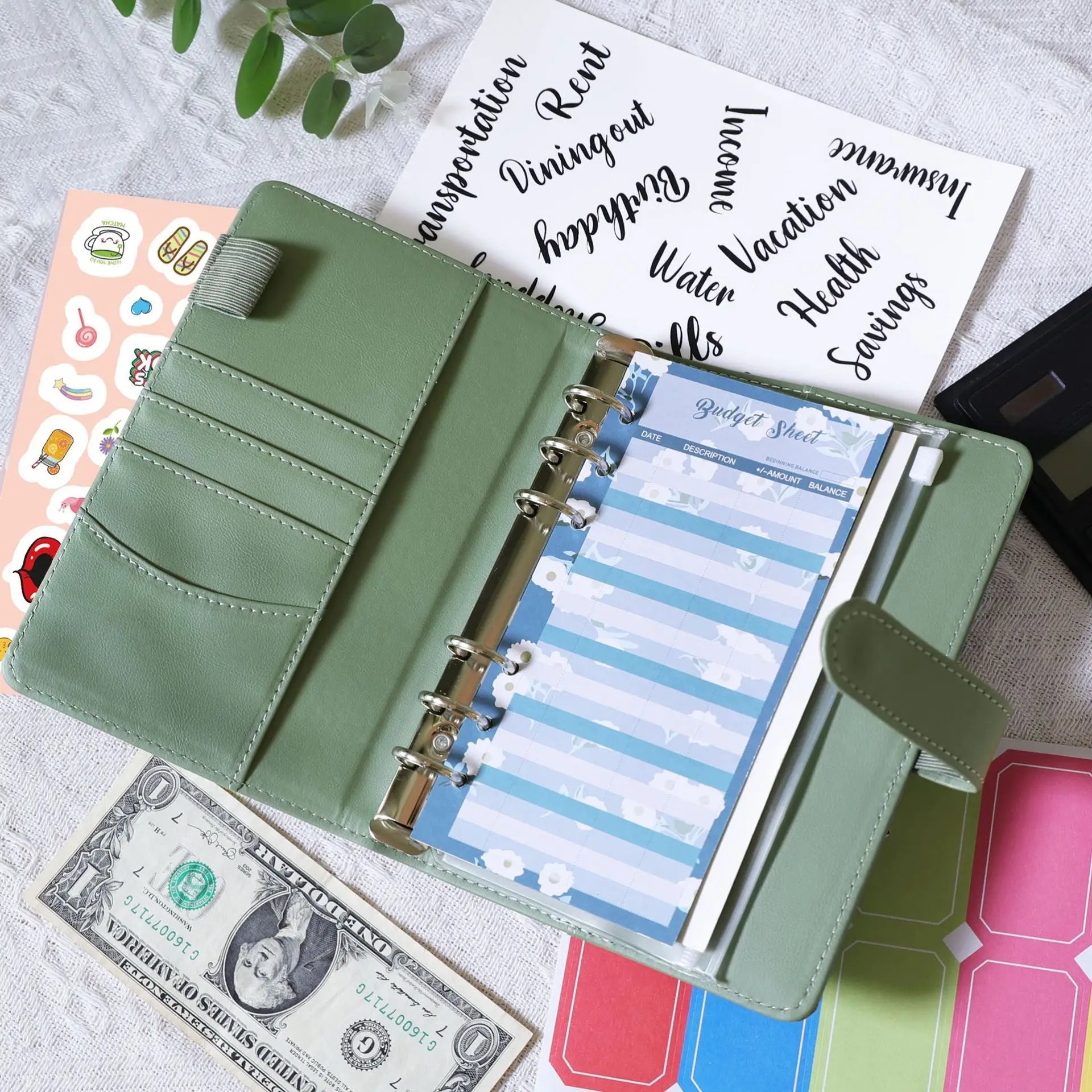 A6 Binder Budget Planner – 6-Ring Money Organizer with Zipper Pockets & Plastic Envelopes ShopAnthonyDoty
