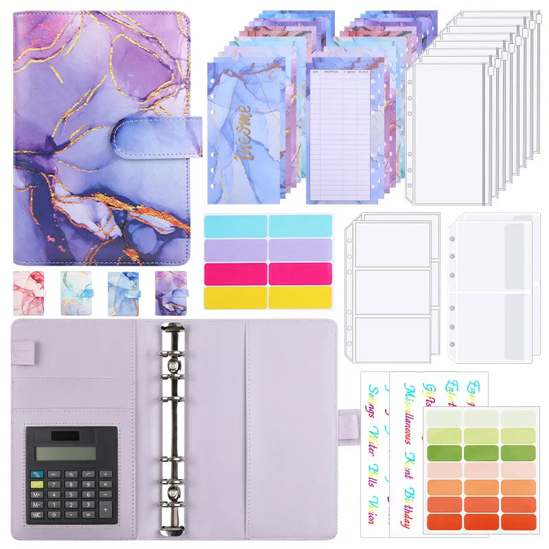 A6 Marble Budget Binder with Calculator – Cash Envelope System for Money Management & Savings ShopAnthonyDoty