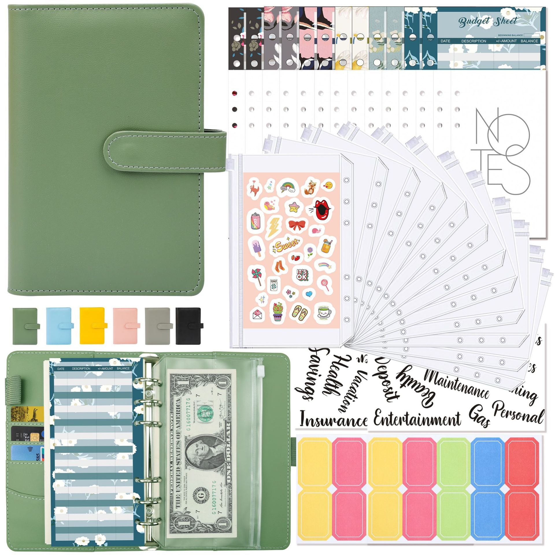 A6 Binder Budget Planner – 6-Ring Money Organizer with Zipper Pockets & Plastic Envelopes ShopAnthonyDoty