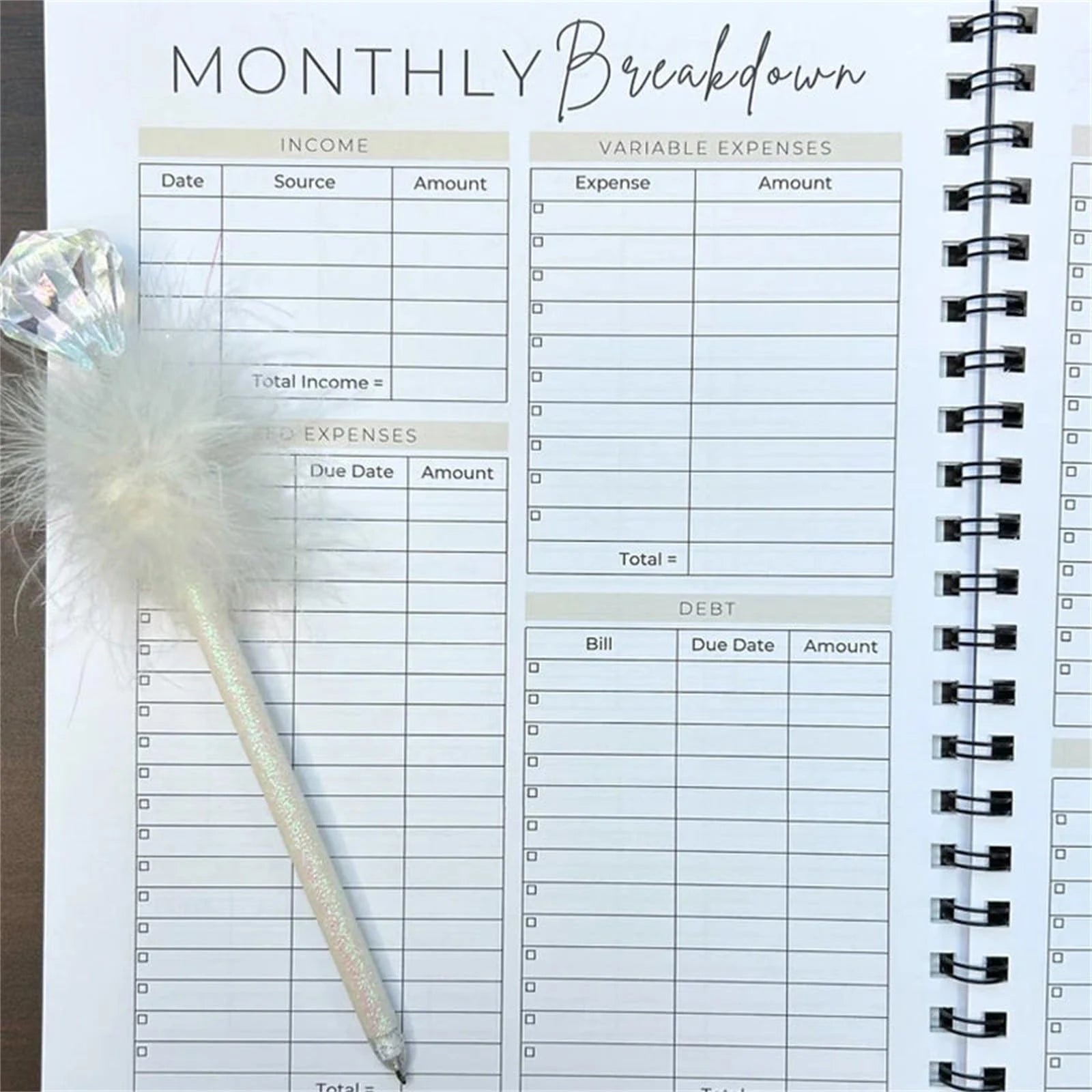 Financial Organizer Tracker ShopAnthonyDoty
