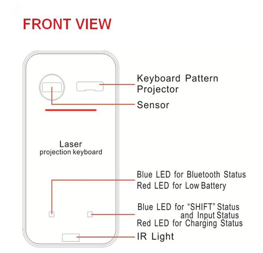 LEING FST Virtual Laser Keyboard Bluetooth Wireless Projector Phone Keyboard