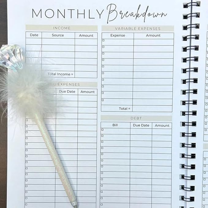 Undated 12 Month Budget Planner, Budget Planner, Budget Book