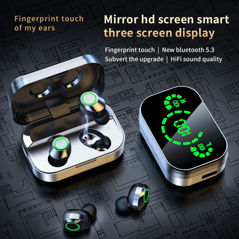 YD03 Wireless Bluetooth Headset TWS Large Screen Smart Digital Display